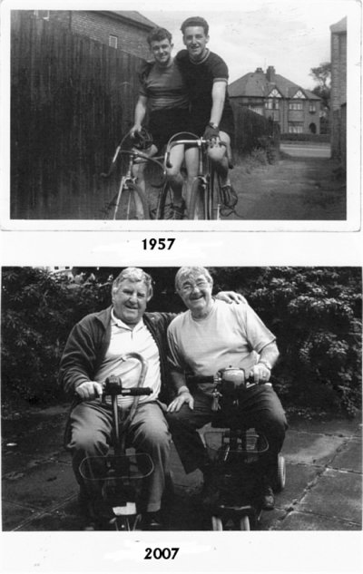 Half a century separates these two photographs of Winwick stalwarts Geoff Moon and Richard Peake. ©G Moon